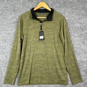 NEW $78 UNRL Green Camo 1/2 Zip Sweater Rival Quarter Zip‎ Men's Size Small